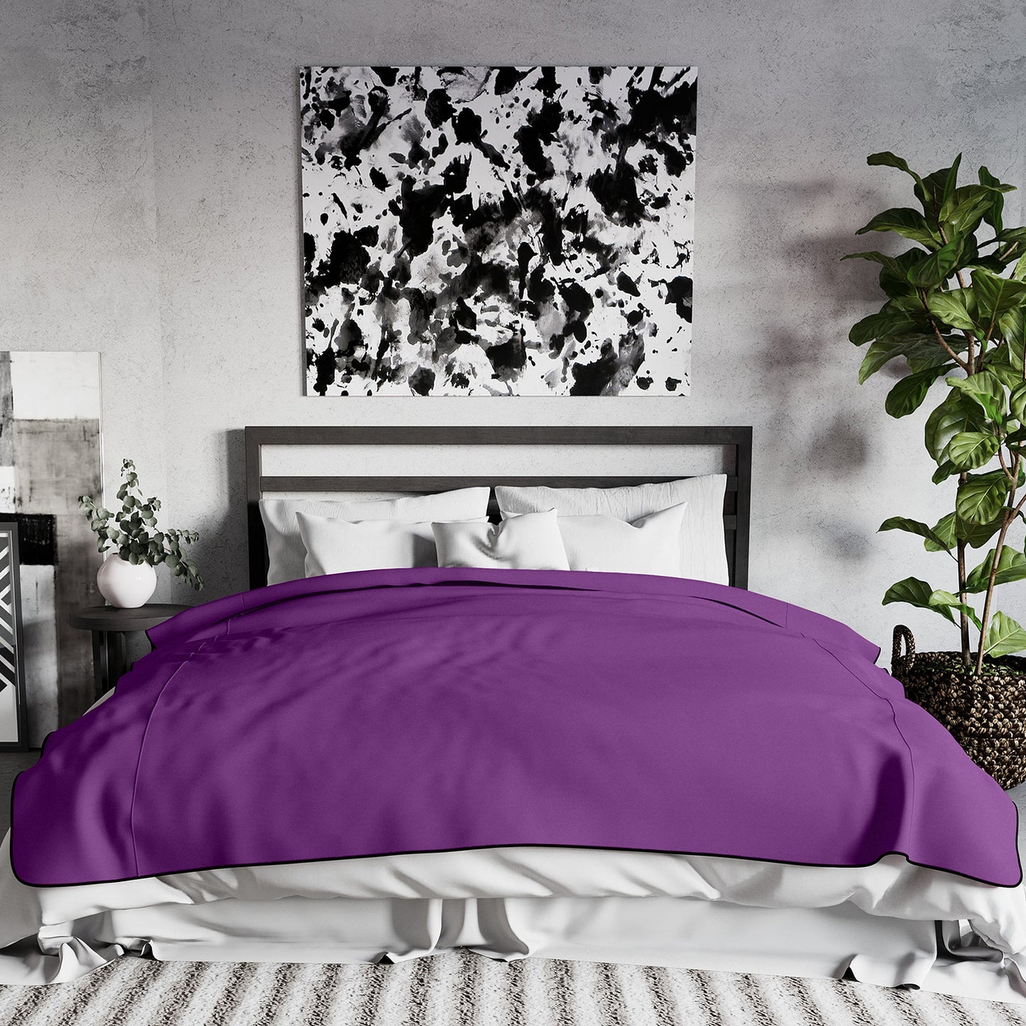 Fascinator Lush Throw | King | Purple | Merlot | Black |