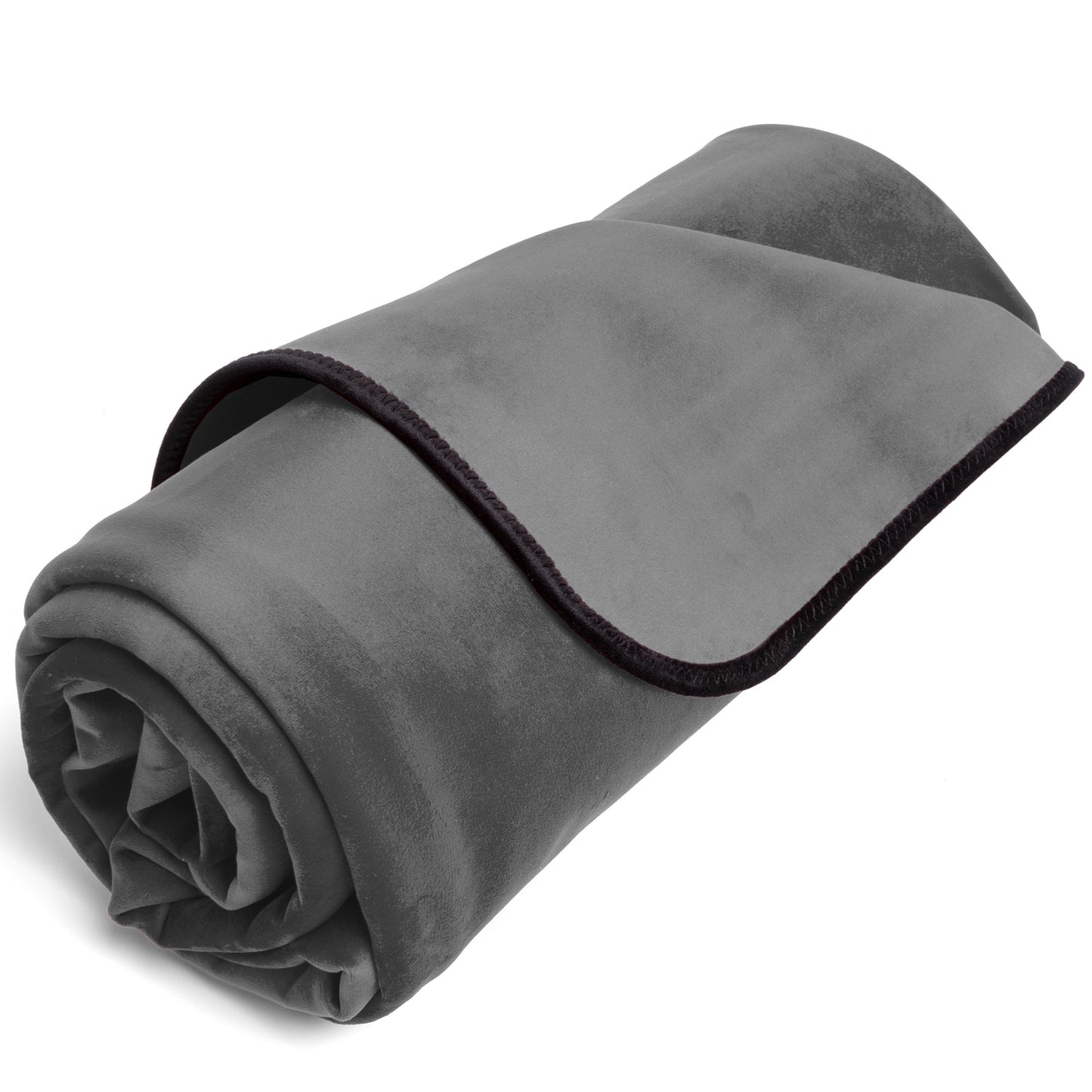 Fascinator Throw | Grey Microvelvet | Travel Size