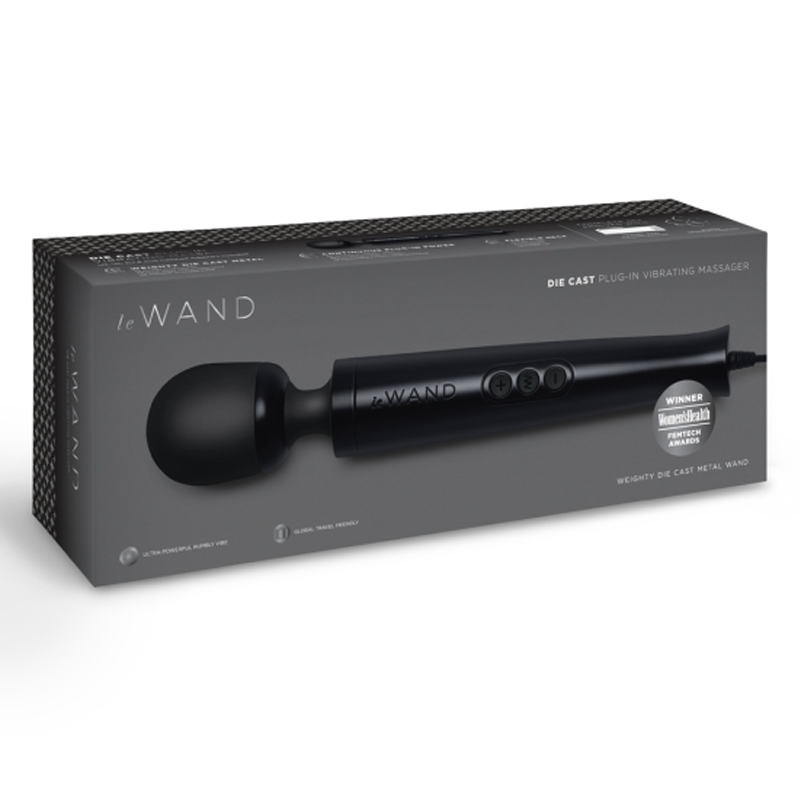 Le Wand Die Cast Plug-In Vibrating Massager | Black
