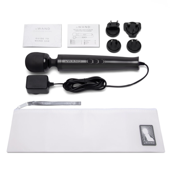 Le Wand Die Cast Plug-In Vibrating Massager | Black
