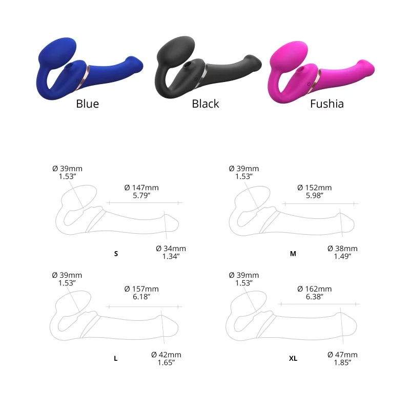 Multi Orgasm Bendable Strap-On | L | Night Blue