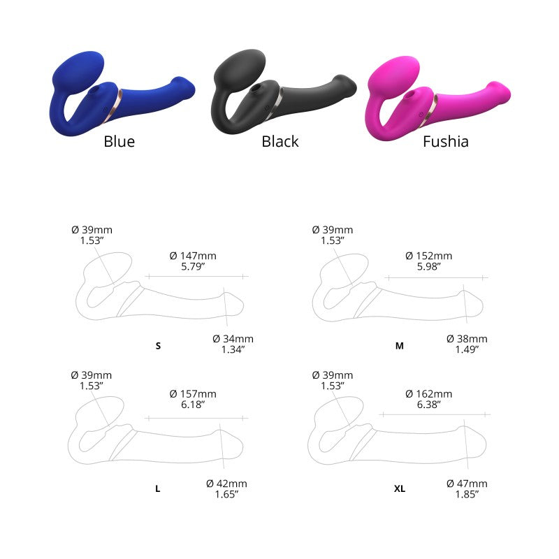 Multi Orgasm Bendable Strap-On | M | Night Blue