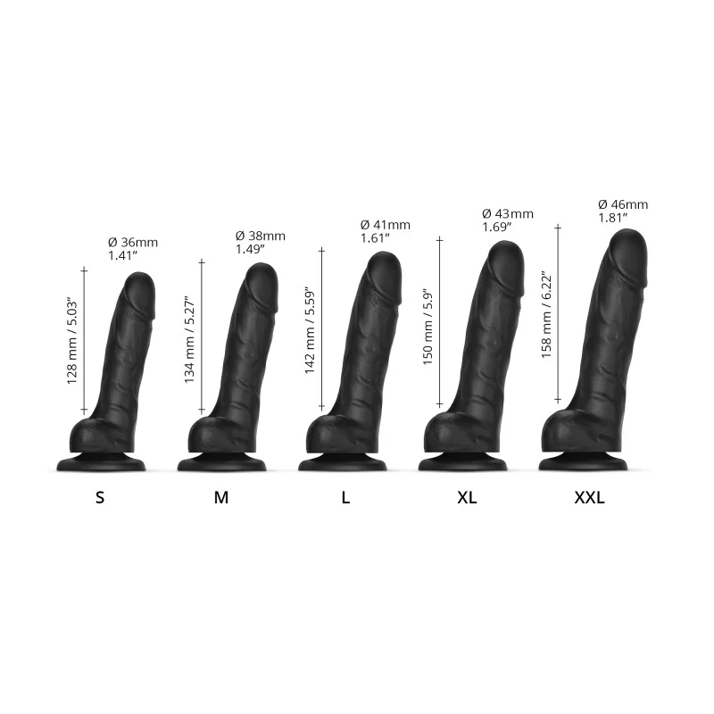 Sliding Skin Realistic Dildo | Black | XXL
