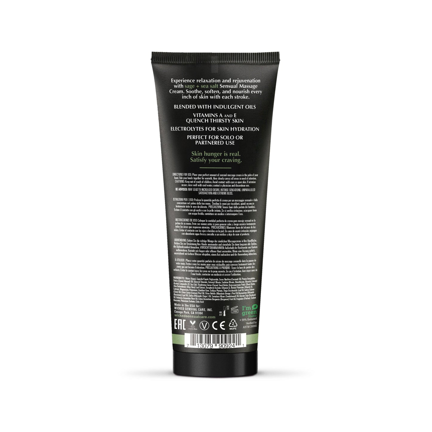 Stripped + Bare Massage Cream | Sage + Sea Salt