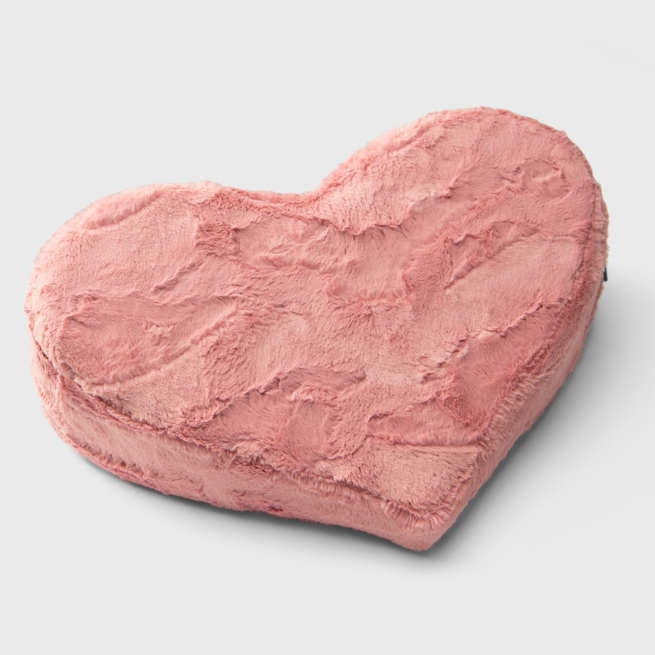 Heart Wedge Faux Fur, Rose