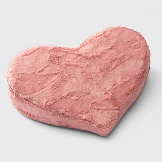 Heart Wedge Faux Fur, Rose