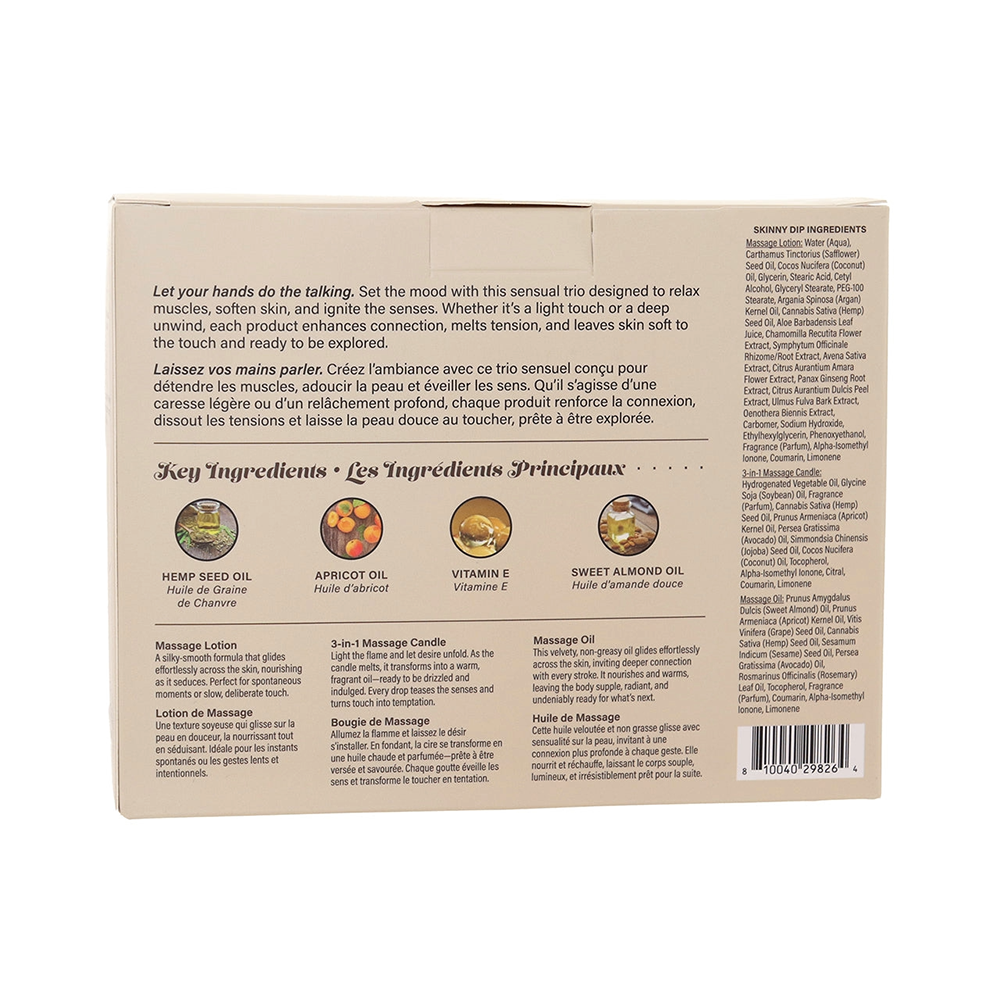 Hemp Seed Tranquility Massage Trio Gift Set - Skinny Dip